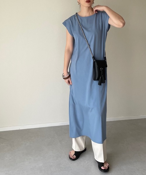 y/m by misato（イムバイミサト）の「楊柳ワンピース（ワンピース・レディース・アイボリー/ダークブルー・FREE）」の9枚目の写真