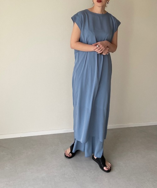 y/m by misato（イムバイミサト）の「楊柳ワンピース（ワンピース・レディース・アイボリー/ダークブルー・FREE）」の7枚目の写真