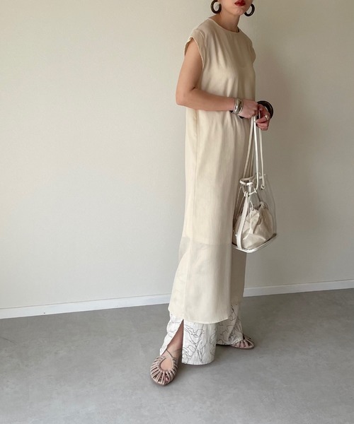 y/m by misato（イムバイミサト）の「楊柳ワンピース（ワンピース・レディース・アイボリー/ダークブルー・FREE）」の12枚目の写真