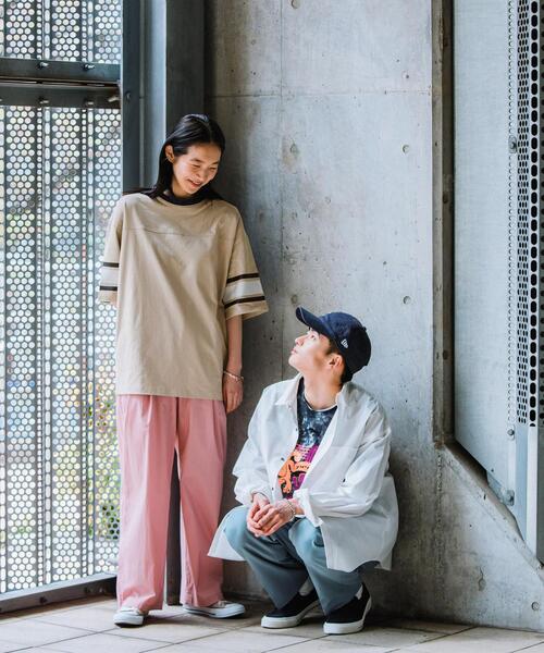 green label relaxing（グリーンレーベルリラクシング）の「【 WEB限定 】[ GLR/ -or ] フットボール ワイド Tシャツ ユニセックス 男女兼用（Tシャツ/カットソー・メンズ・ホワイト/ベージュ/ロイヤルブルー・M/L）」の5枚目の写真