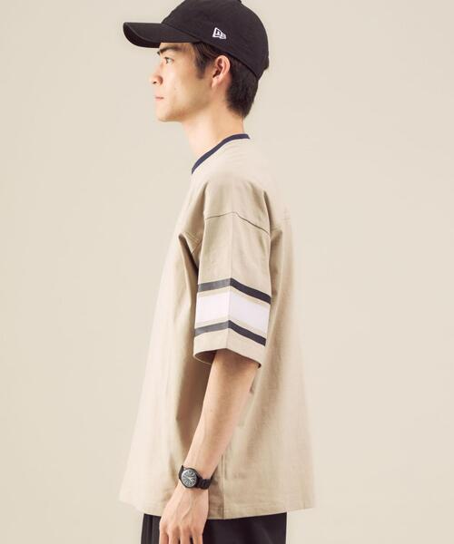 green label relaxing（グリーンレーベルリラクシング）の「【 WEB限定 】[ GLR/ -or ] フットボール ワイド Tシャツ ユニセックス 男女兼用（Tシャツ/カットソー・メンズ・ホワイト/ベージュ/ロイヤルブルー・M/L）」の7枚目の写真