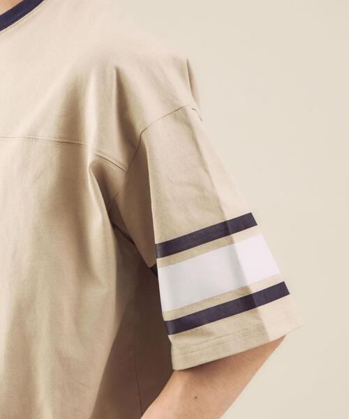 green label relaxing（グリーンレーベルリラクシング）の「【 WEB限定 】[ GLR/ -or ] フットボール ワイド Tシャツ ユニセックス 男女兼用（Tシャツ/カットソー・メンズ・ホワイト/ベージュ/ロイヤルブルー・M/L）」の10枚目の写真