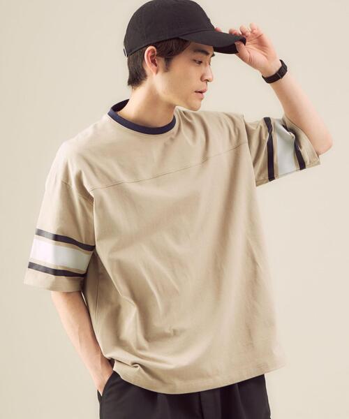 green label relaxing（グリーンレーベルリラクシング）の「【 WEB限定 】[ GLR/ -or ] フットボール ワイド Tシャツ ユニセックス 男女兼用（Tシャツ/カットソー・メンズ・ホワイト/ベージュ/ロイヤルブルー・M/L）」の15枚目の写真