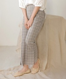 【WEB限定】フレアチェックパンツ
