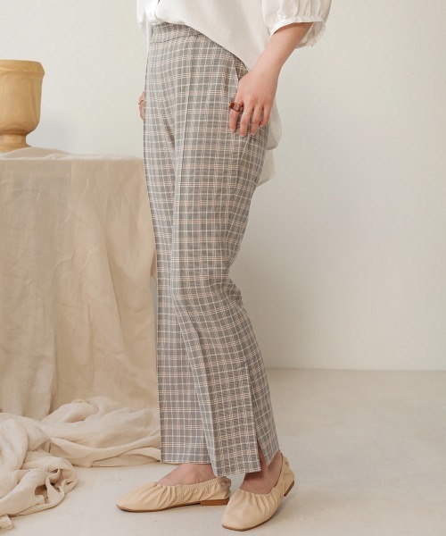 Bab(バブ)の「【WEB限定】フレアチェックパンツ(その他パンツ・レディース・クリーム/ブラック・38)」の6枚目の写真