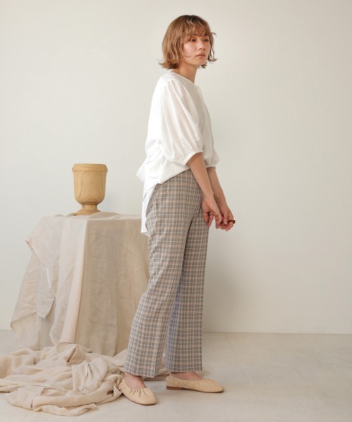 Bab(バブ)の「【WEB限定】フレアチェックパンツ(その他パンツ・レディース・クリーム/ブラック・38)」の7枚目の写真