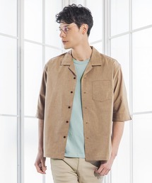m.f.editorial（エムエフエディトリアル）の「エムエフエディトリアルメンズ/m.f.editorial：MEN 麻調ストレッチ セットアップ 7分袖ビッグシャツ（セットアップアイテムございます）（シャツ/ブラウス・メンズ）」