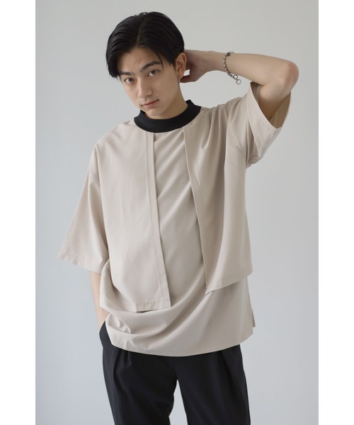 CREARE -LINO-（クレアーレリノ）の「ストームフラップ オーバーサイズ Tシャツ（Tシャツ/カットソー・メンズ・ホワイト/ベージュ/サックスブルー・M/L）」の3枚目の写真