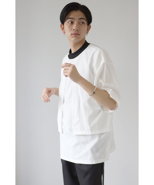 CREARE -LINO-（クレアーレリノ）の「ストームフラップ オーバーサイズ Tシャツ（Tシャツ/カットソー・メンズ・ホワイト/ベージュ/サックスブルー・M/L）」の16枚目の写真