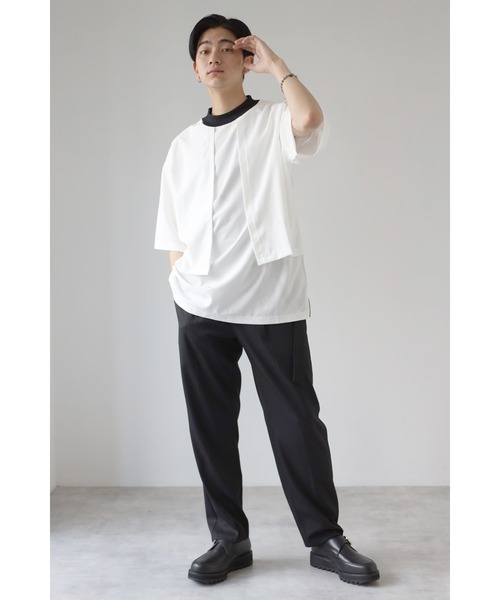 CREARE -LINO-（クレアーレリノ）の「ストームフラップ オーバーサイズ Tシャツ（Tシャツ/カットソー・メンズ・ホワイト/ベージュ/サックスブルー・M/L）」の17枚目の写真