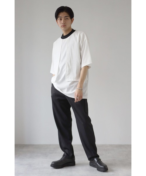 CREARE -LINO-（クレアーレリノ）の「ストームフラップ オーバーサイズ Tシャツ（Tシャツ/カットソー・メンズ・ホワイト/ベージュ/サックスブルー・M/L）」の8枚目の写真