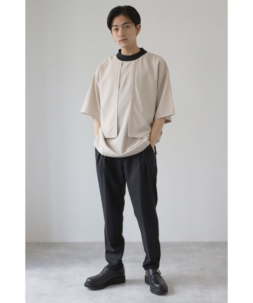 CREARE -LINO-（クレアーレリノ）の「ストームフラップ オーバーサイズ Tシャツ（Tシャツ/カットソー・メンズ・ホワイト/ベージュ/サックスブルー・M/L）」の14枚目の写真