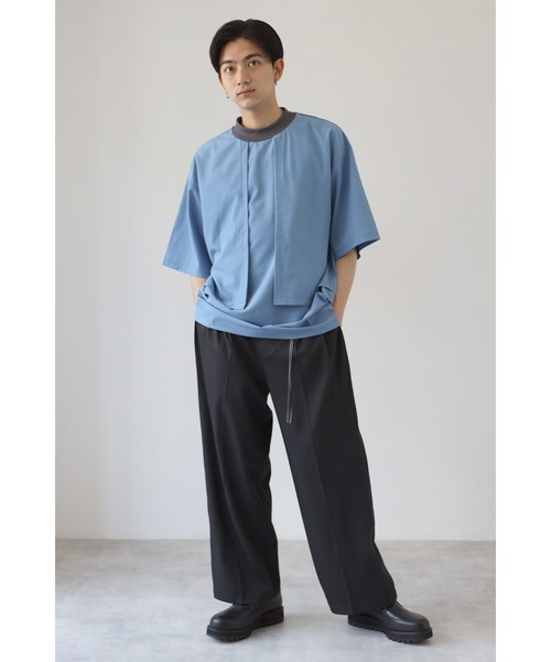 CREARE -LINO-（クレアーレリノ）の「ストームフラップ オーバーサイズ Tシャツ（Tシャツ/カットソー・メンズ・ホワイト/ベージュ/サックスブルー・M/L）」の11枚目の写真