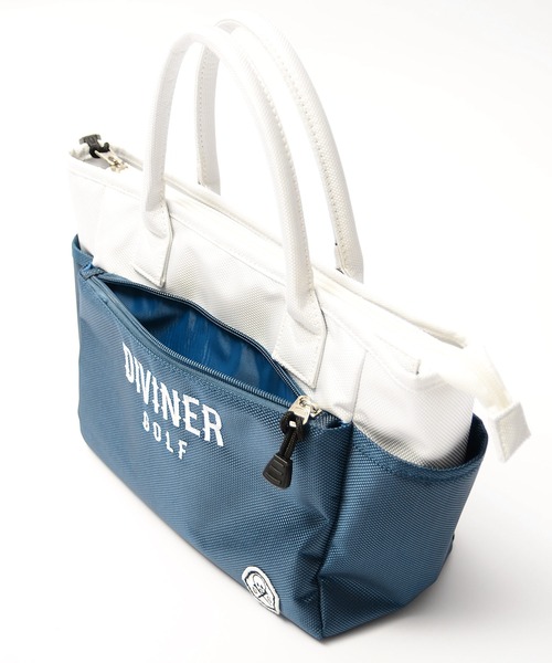 DIVINER GOLF（ディバイナー ゴルフ）の「【DIVINER GOLF】ゴルフウェアブランドバイカラーロゴ刺繍カートバッグ（ゴルフグッズ・メンズ・ホワイト×ネイビー/ブルー系その他・FREE）」の3枚目の写真