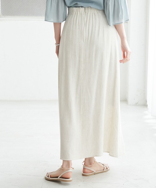 ROPE' PICNIC（ロペピクニック）の「リネン混レースアップフレアスカート（スカート・レディース・ブラック系その他/ベージュ/ライトグリーン・36/38/40）」の12枚目の写真