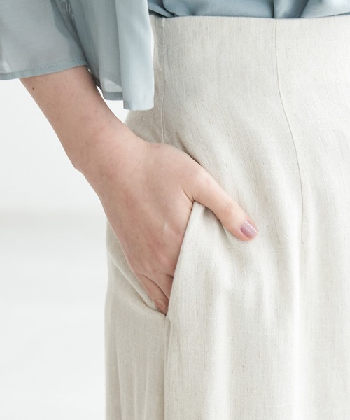 ROPE' PICNIC（ロペピクニック）の「リネン混レースアップフレアスカート（スカート・レディース・ブラック系その他/ベージュ/ライトグリーン・36/38/40）」の16枚目の写真