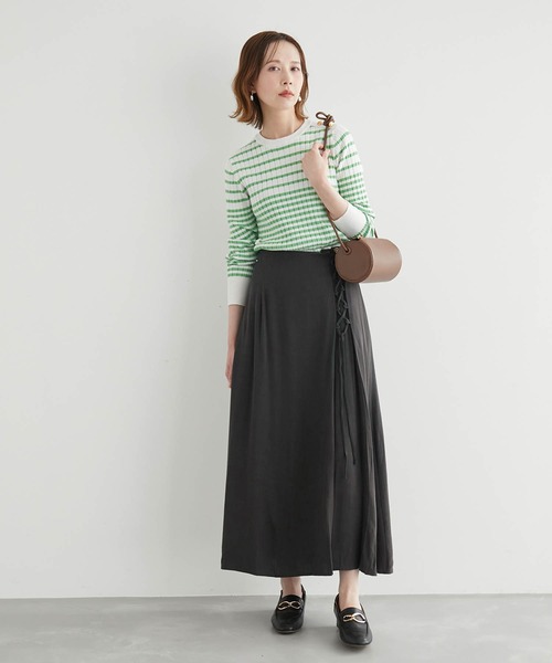 ROPE' PICNIC（ロペピクニック）の「リネン混レースアップフレアスカート（スカート・レディース・ブラック系その他/ベージュ/ライトグリーン・36/38/40）」の20枚目の写真