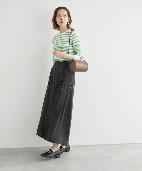 ROPE' PICNIC（ロペピクニック）の「リネン混レースアップフレアスカート（スカート・レディース・ブラック系その他/ベージュ/ライトグリーン・36/38/40）」の19枚目の写真