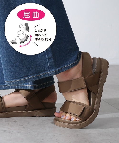 Honeys（ハニーズ）の「スポーツサンダル（サンダル・レディース・ベージュ/ブラウン/ブラック/カーキ・M/S/L）」の8枚目の写真