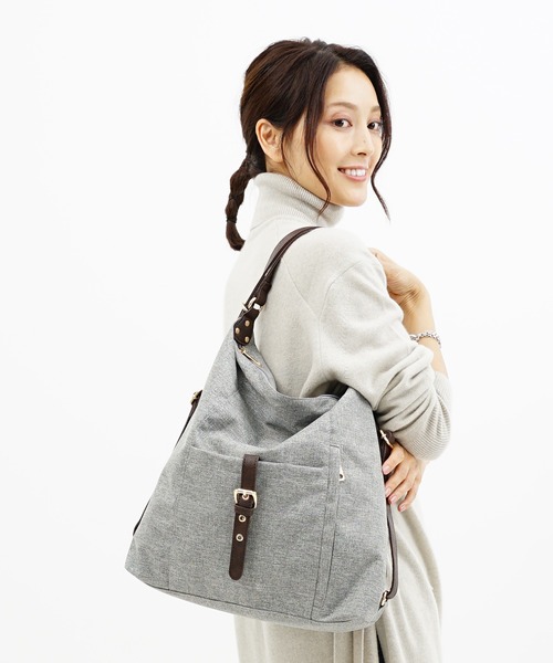 SAC(サック)の「杢調撥水素材2WAYリュック Happy&Sac(バックパック/リュック・レディース・ブラック/オレンジ/グレー/パープル・FREE)」の13枚目の写真