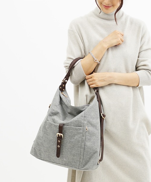 SAC(サック)の「杢調撥水素材2WAYリュック Happy&Sac(バックパック/リュック・レディース・ブラック/オレンジ/グレー/パープル・FREE)」の14枚目の写真