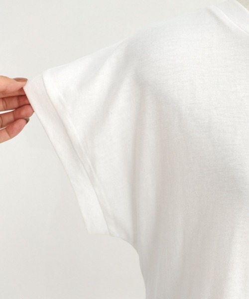 ＡＮＤＪ（アンドジェイ）の「ウエスト切替スカラップ刺繍フレンチ袖ペプラムトップス（Tシャツ/カットソー・レディース・ブラック/ホワイト・M）」の18枚目の写真