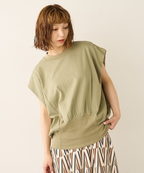 Lui's（ルイス）の「裾リブタックプルオーバー（Tシャツ/カットソー・レディース・オフホワイト/チャコールグレー/カーキ・FREE）」の3枚目の写真