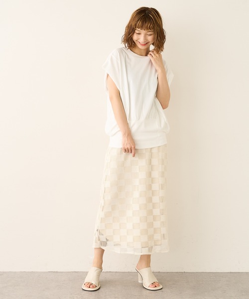 Lui's（ルイス）の「裾リブタックプルオーバー（Tシャツ/カットソー・レディース・オフホワイト/チャコールグレー/カーキ・FREE）」の9枚目の写真