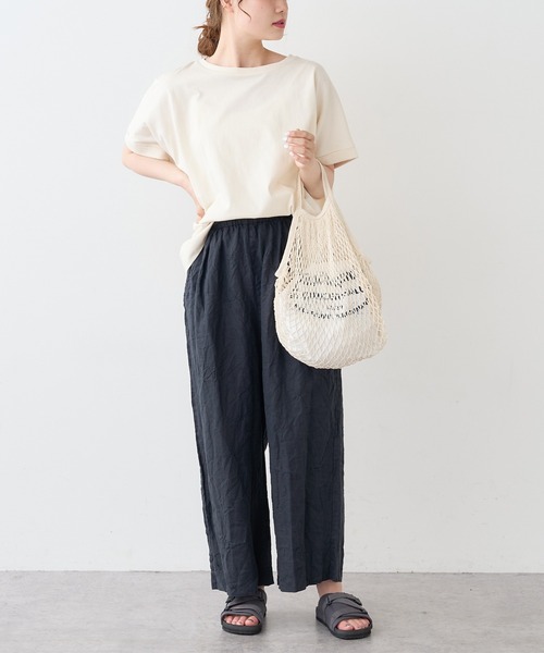 PUAL CE CIN（ピュアルセシン）の「巾着付き編みBAG（ハンドバッグ・レディース・ホワイト/ブラック/ナチュラル/ブルー・FREE）」の7枚目の写真