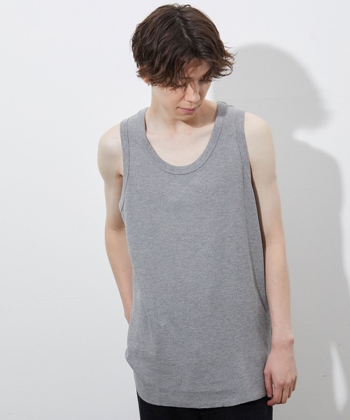 JUNRED（ジュンレッド）の「ワッフルタンクトップ（タンクトップ・メンズ・グレー/ホワイト・L/M）」の5枚目の写真