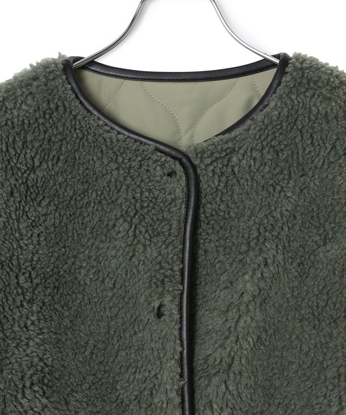 ADAM ET ROPE'（アダムエロペ）の「【WEB限定】キルトボアリバーシブルコート（その他アウター・レディース・オリーブ/キナリ・FREE）」の14枚目の写真