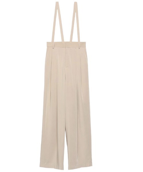 anuans（アニュアンス）の「サスペンダー付きタックワイドパンツ