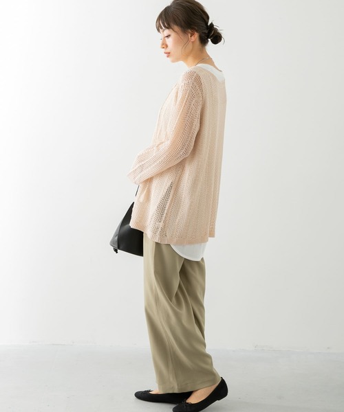 URBAN RESEARCH Sonny Label（アーバンリサーチサニーレーベル）の「クロシェライクスキッパーニット（ニット/セーター・レディース・オフホワイト/パープル系その他/ブラウン・FREE）」の15枚目の写真