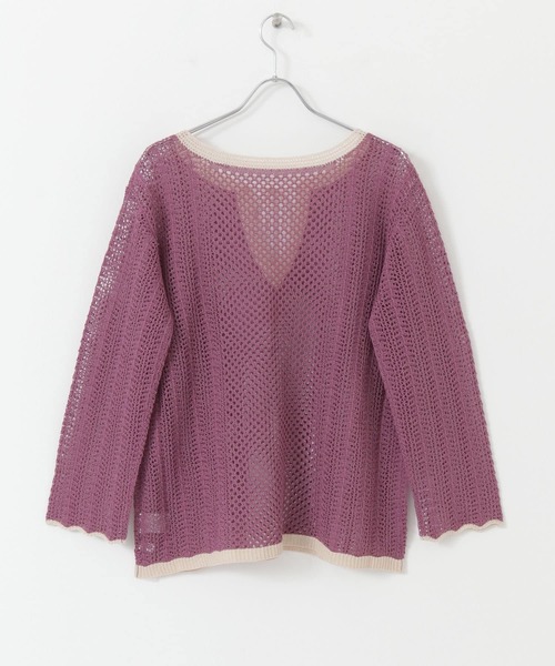 URBAN RESEARCH Sonny Label（アーバンリサーチサニーレーベル）の「クロシェライクスキッパーニット（ニット/セーター・レディース・オフホワイト/パープル系その他/ブラウン・FREE）」の16枚目の写真