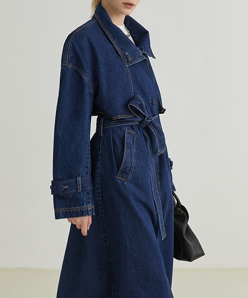 Fano Studios(ファノ ストゥディオズ)の「【Fano Studios】Denim trench coat FQ21W001(トレンチコート・レディース・ブルー・S/M/L)」の4枚目の写真