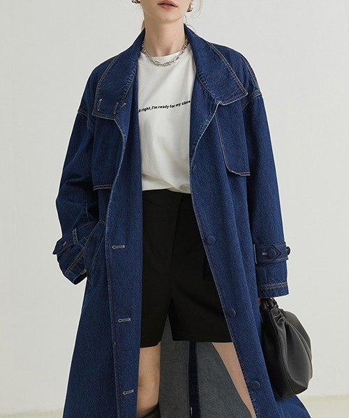 Fano Studios(ファノ ストゥディオズ)の「【Fano Studios】Denim trench coat FQ21W001(トレンチコート・レディース・ブルー・S/M/L)」の5枚目の写真