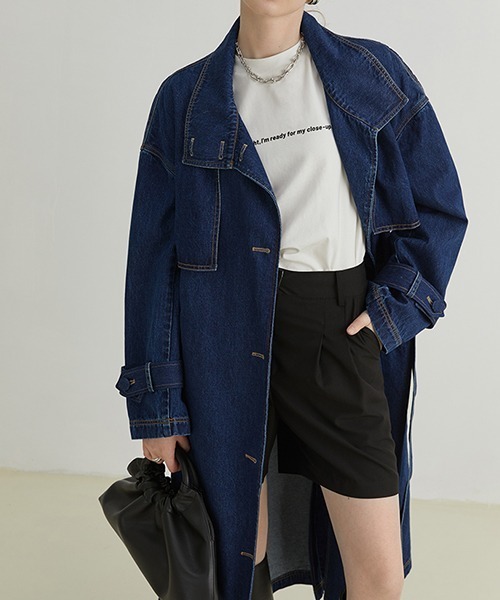 Fano Studios(ファノ ストゥディオズ)の「【Fano Studios】Denim trench coat FQ21W001(トレンチコート・レディース・ブルー・S/M/L)」の7枚目の写真