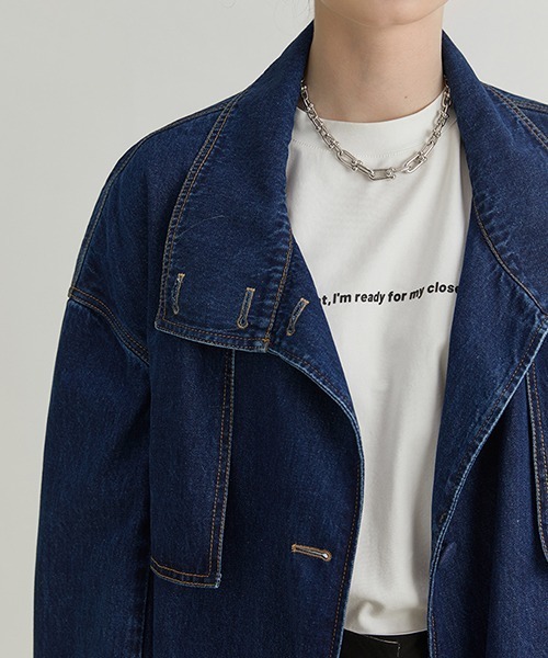 Fano Studios(ファノ ストゥディオズ)の「【Fano Studios】Denim trench coat FQ21W001(トレンチコート・レディース・ブルー・S/M/L)」の9枚目の写真