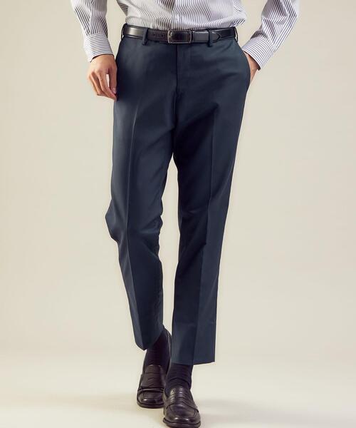 WORK TRIP OUTFITS GREEN LABEL RELAXING（ワークトリップアウトフィッツグリーンレーベル リラクシング）の「WTOヘリンボーンスリム スラックス -ウォッシャブル・ストレッチ・クリースキープ・アジャスター-（スラックス・メンズ・ベージュ/ダークグレー/ロイヤルブルー/ネイビー・XS/72/S/76/M/80/L/84/XL/88）」の3枚目の写真