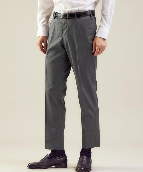 WORK TRIP OUTFITS GREEN LABEL RELAXING（ワークトリップアウトフィッツグリーンレーベル リラクシング）の「WTOヘリンボーンスリム スラックス -ウォッシャブル・ストレッチ・クリースキープ・アジャスター-（スラックス・メンズ・ベージュ/ダークグレー/ロイヤルブルー/ネイビー・XS/72/S/76/M/80/L/84/XL/88）」の2枚目の写真