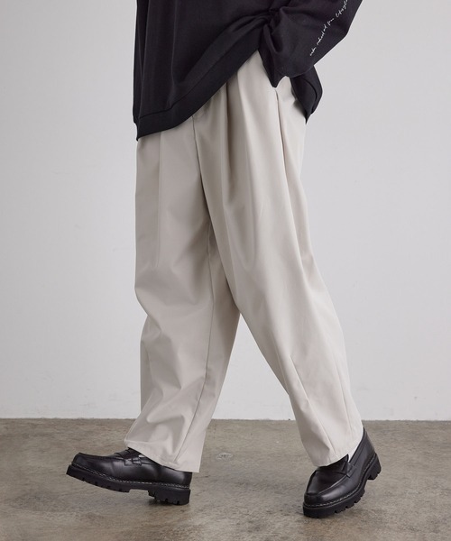 JUNRED（ジュンレッド）の「ボックスプリーツワイドパンツ（チノパンツ・メンズ・グレー系その他/ベージュ系その他・S/M/L）」の2枚目の写真