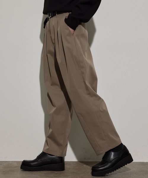 JUNRED（ジュンレッド）の「ボックスプリーツワイドパンツ（チノパンツ・メンズ・グレー系その他/ベージュ系その他・S/M/L）」の9枚目の写真