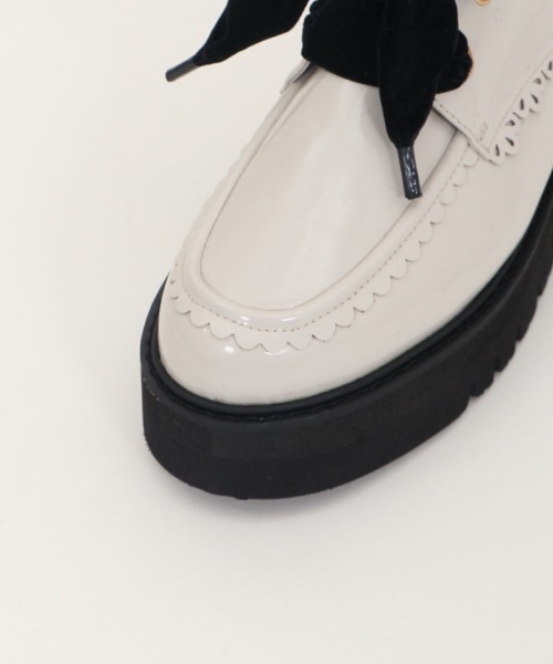 axes femme(アクシーズファム)の「タンクソールドレスシューズ(ドレスシューズ・レディース・ブラック/キナリ・LARGE/MEDIUM)」の5枚目の写真