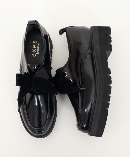 axes femme poetique タンクソールシューズ 黒 L タグ付き axes femme（アクシーズファム）の「タンクソールドレスシューズ