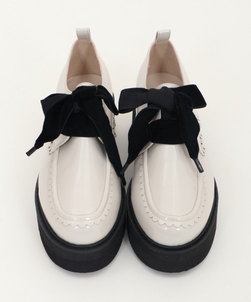 axes femme(アクシーズファム)の「タンクソールドレスシューズ(ドレスシューズ・レディース・ブラック/キナリ・LARGE/MEDIUM)」の22枚目の写真