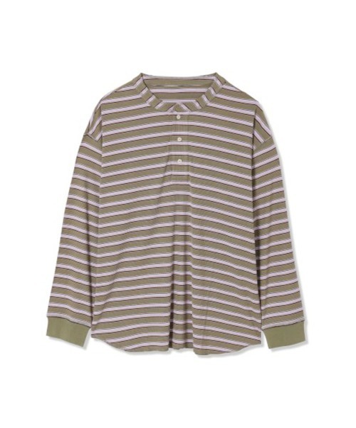 パジャマ「Yum 」(ユーム)トップス＆パンツセット マザーデニム Yum（ユーム）の「マルチボーダートップス＆パンツセット（21AW