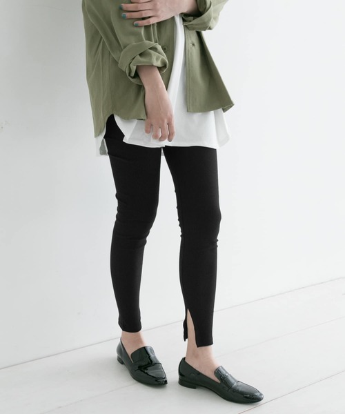 SMELLY（スメリー）の「スリットリブレギンス∴（レギンス/スパッツ・レディース・ライトグレー・-）」の6枚目の写真