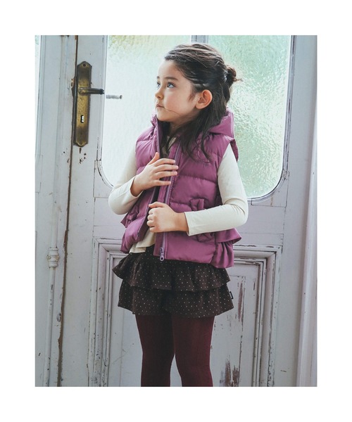 BeBe（ベベ）の「BeBe/フリルリボンポケットタフタダウンベスト(90~150cm)（ベスト・キッズ・ネイビー/ピンク・120/140/100/150/130/90/110）」の13枚目の写真