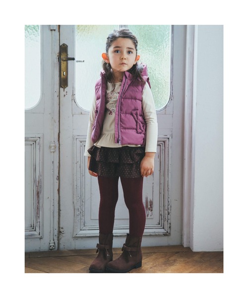 BeBe（ベベ）の「BeBe/フリルリボンポケットタフタダウンベスト(90~150cm)（ベスト・キッズ・ネイビー/ピンク・120/140/100/150/130/90/110）」の16枚目の写真