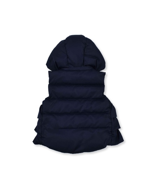 BeBe（ベベ）の「BeBe/フリルリボンポケットタフタダウンベスト(90~150cm)（ベスト・キッズ・ネイビー/ピンク・120/140/100/150/130/90/110）」の9枚目の写真